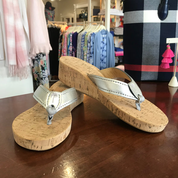 Eliza B Silver Cork Wedge