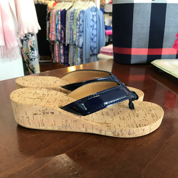 Eliza B Navy Cork Wedge