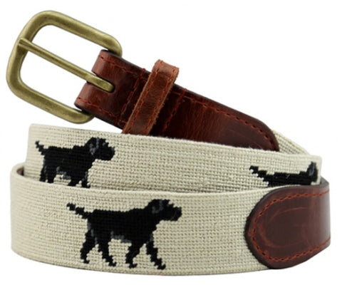 Black Lab Needlepoint Belt