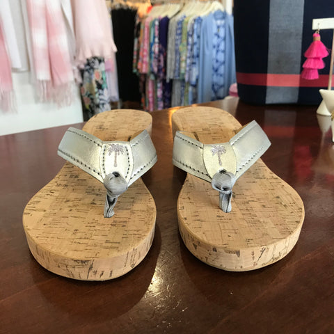 Eliza B Silver Cork Wedge