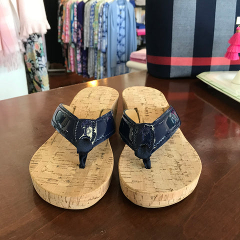 Eliza B Navy Cork Wedge