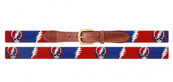 Steal Your Face Bolts Needlepoint Belt