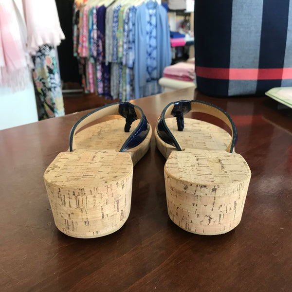 Eliza B Navy Cork Wedge