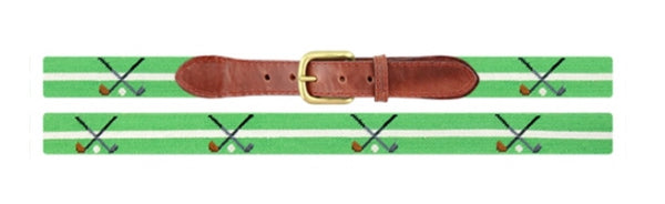 Crossed Clubs Needlepoint Belt