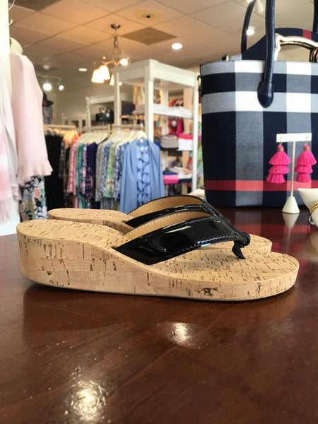 Eliza B Black Cork Wedge