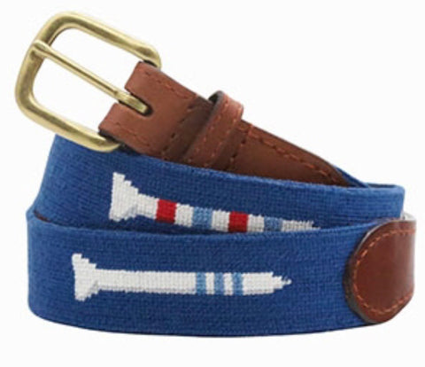 Texas Life Needlepoint Belt in Navy by Smathers & Branson